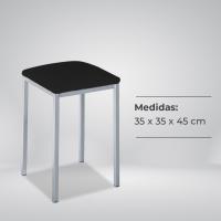 Estructura Color Aluminio y Asiento en Polipiel - Color del Asiento: Negro. Contenido: 2 unidades. - details 4