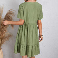 Vestido Mini de Línea Suelta con Volantes de Verano Elegante para Fiestas de Playa - details 2