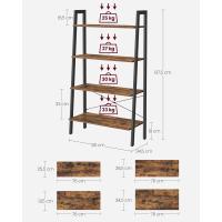Estantería de 5 Niveles, Librería Industrial, Fácil de Montar, para Salón, Dormitorio, Cocina, Marrón Rústico y Negro LLS45X - details 19