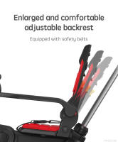 Triciclo para niños de 1 a 6 años, cochecito de bebé ligero con empuje manual, 6,8 KG, Plegable, portátil - details 8