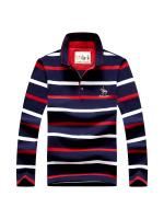 Polo de manga larga para hombre, Camiseta de algodón con bordado a rayas, informal, a la moda, novedad de primavera, 2024 - details 5