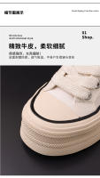 Zapatos de cuero con plataforma aumentada para mujer, zapatillas informales de estilo Joker, color blanco, novedad de 2024 - details 12