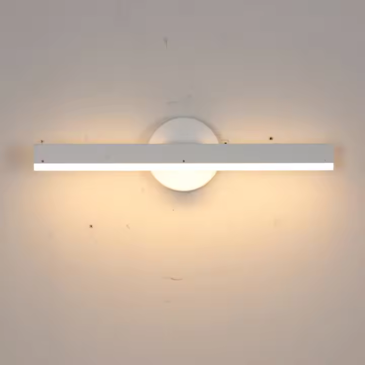 Goeco-Lámpara LED de Pared Giratoria Moderna, 12W Aplique de Pared de Estilo Nórdico, 6500K/3000K Luz Blanca Fría/Caliente, Iluminación Interior de Luz Nocturna para Pasillo, Balcón, Escalera, Dormitorio, 220V, Blanco, 38*10*6CM, 426LM - 1