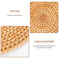 Salvamanteles de ratán para platos calientes, almohadillas calientes aisladas, soporte duradero para mesa, esteras resistentes al calor para cocina, 4 Uds. - details 7
