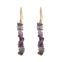 Pendientes de orejas de cristal natural Regalos de mujer Regalos de cumpleaños Regalos de Navidad Pendientes colgantes de amatista Pendientes de cornalina - details 5