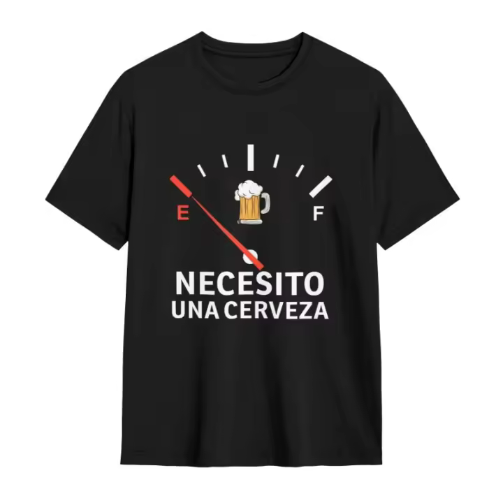 Camisetas Diversas de Cerveza para Hombres Cuello Redondo Material de Algodón - 1