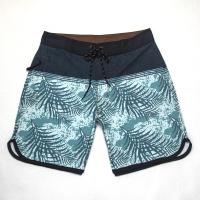 Bermudas de verano para hombre, Bañador con estampado de hojas, 4 vías, elástico, secado rápido, impermeable, pantalones cortos finos para playa, Surf, bañador, novedad - details 1
