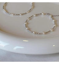 Pulsera de plata Shi Family con imitación de cielo estrellado, perla, diseño versátil, joyería en capas - details 3