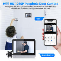 Cámara de mirilla Tuya con Audio de 2 vías, timbre inteligente WiFi para el hogar, visión nocturna PIR, detección de movimiento, visor de puerta Digital - details 11