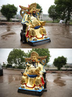3 estatua de Buda 1 metro 6 templo de resina de fibra de vidrio vestido de rojo invita al Dios de la riqueza - details 18