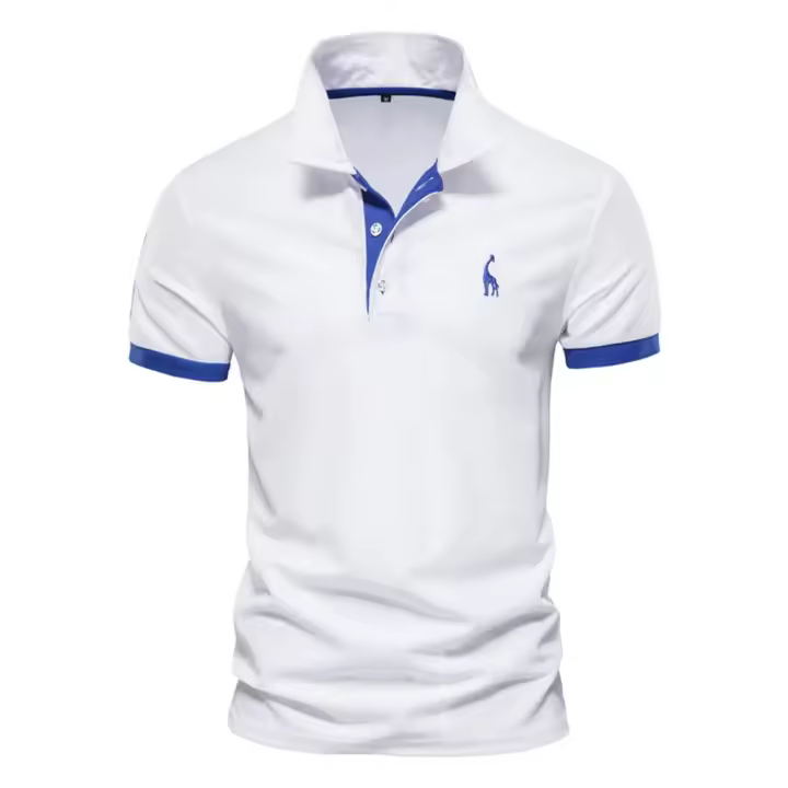 polos hombre manga corta ropa hombre día del padre Dropshipping Polo Giraffe Shirt Hombres Calidad Bordado Verano Manga Corta Polo Casual Negocios Social Mens Polos BR Tamaño - 1