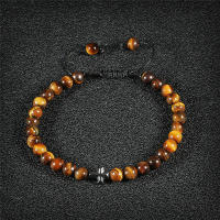Pulsera de Piedra Natural 6mm Estilo Trenzado para Hombres y Mujeres Cruza de Oración Jesús - details 13