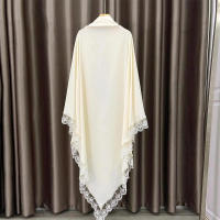 Hijab musulmán con encaje transpirable, pañuelo de cabeza largo instantáneo, estilo islámico de Dubái, adecuado para Festival y oración, 1 unidad - details 4