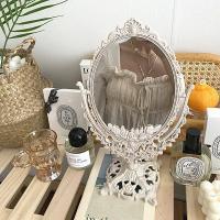 Espejo de Maquillaje de Estilo Europeo Vintage Forma Ovalada Rotación de 360 Grados - details 1