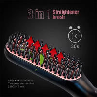 3 in 1 Quick heat Hair styling straightening comb PTC heater Electric hair straightener Beard straightener - details 3