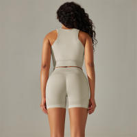 Camiseta Deportiva sin Costuras Conjunto de Gimnasio para Mujer Leggings de Yoga de Cintura Alta Traje de Fitness Type de Patrón Sólido Material Exterior y Lining de Poliéster Temporada Primavera/Verano - details 28