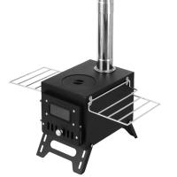Estufa de leña para acampar al aire libre, calentador de acero inoxidable con leña y ventana para fuego de tienda, chimenea para Patio - details 10