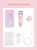 Maquinilla de afeitar eléctrica 2 en 1 para mujer, afeitadora facial para Bikini, depilación para axilas, piernas, recortadora de cuerpo para mujer, resistente al agua IPX7 - details 12
