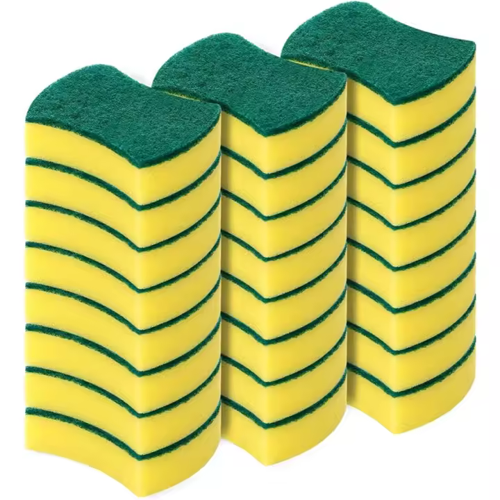 Esponjas de limpieza de cocina, paquete de 24 esponjas ecológicas no rayadas para platos, esponjas para fregar - 1