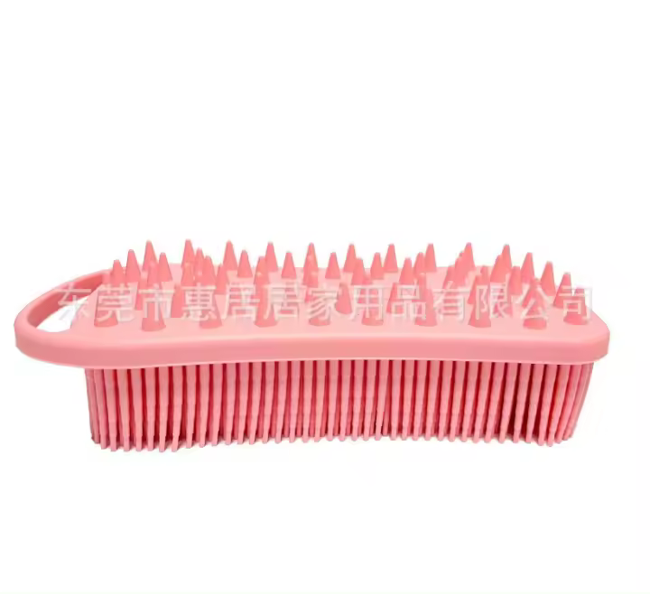 Nuevo cepillo de baño cuadrado con cordón, cepillo de baño de champú táctil de silicona universal de doble cara, cepillo de baño para baño - 1