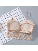 Top de Encaje Sexy sin Mangas para Mujer Verano Top Sólido sin Relleno Bralette - details 9