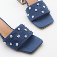 Tacones altos con tiras, tacones gruesos, ropa exterior sencilla y versátil, sandalias y zapatillas de gran tamaño. - details 10