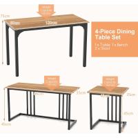 Juego de Comedor Industrial Mesa de Cocina de 120 x 60 cm con Banco y Taburetes - details 3