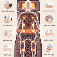 Colchón de masaje eléctrico, cojín masajeador con calefacción vibratoria para cuello, espalda, pie, dolor de cuerpo completo, alivio del estrés, relajación corporal - details 9