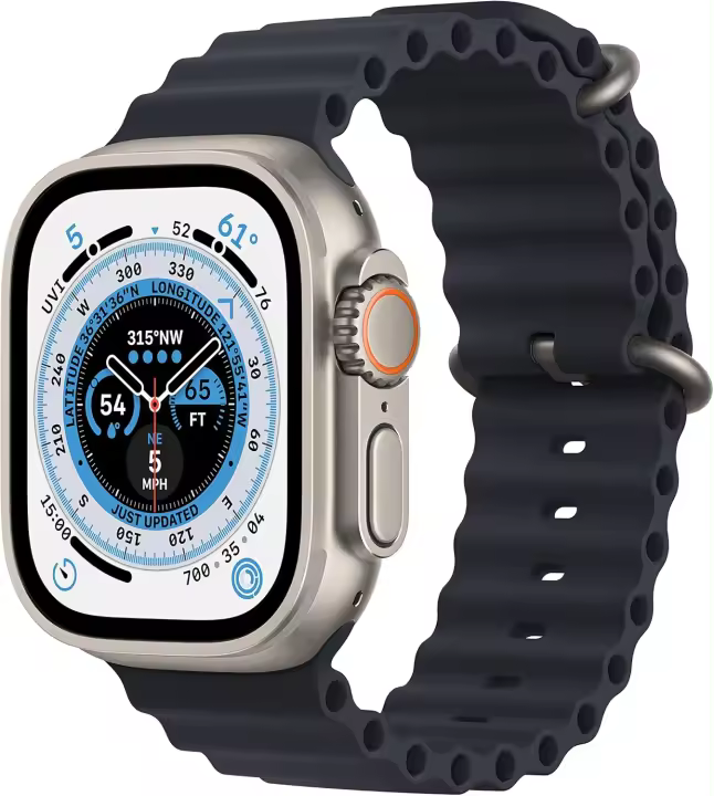 Apple Watch Ultra [GPS + Cellular 49 mm] Caja de titanio con correa Midnight Ocean, talla única (Premium renovado) - 1