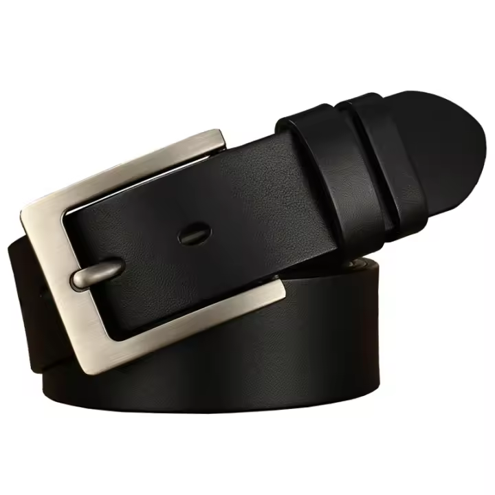 Cinturón de piel de vaca para hombre, Cinturón de piel auténtica con hebilla de pin, talla grande, 130, 140, 150, 160 cm, 170 - 1