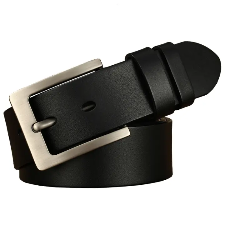 Cinturón de piel de vaca para hombre, Cinturón de piel auténtica con hebilla de pin, talla grande, 130, 140, 150, 160 cm, 170 - 1