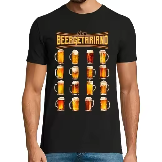 Beergetariano Cervezas Regalo Alcohol Tipos de Cerveza Camisetas CERVEZA,Pack Regalo Camiseta Personalizada - 1
