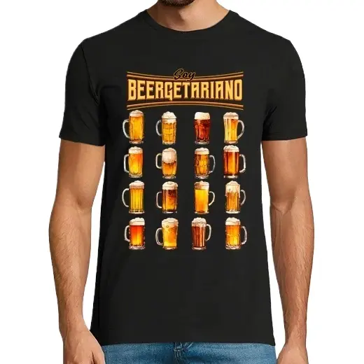 Beergetariano Cervezas Regalo Alcohol Tipos de Cerveza Camisetas CERVEZA,Pack Regalo Camiseta Personalizada - 1