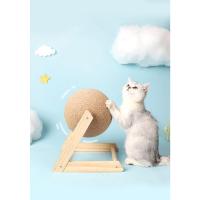 Cratchers para gatos, juguetes de bolas de Sisal y madera, triángulo estable, cosas para interiores, rascador resistente, soporte para rascar fresco, girar - details 2