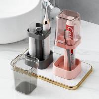Juego de vasos para cepillo de dientes, organizador para parejas, diseño que ahorra espacio, Ideal para decoración y organización del baño - details 3