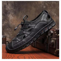 Sandalias de cuero para hombre, calzado deportivo ligero, antideslizante, transpirable, para playa y exteriores, Verano - details 15