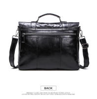 Bolso de Hombre CONTACT'S de Cuero de Verduras para Abogados Bolsa de Negocios Vintage Grande para Portátil y iPad Material de Revestimiento Poliéster Tamaño 13inch Negro - details 8