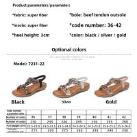 Sandalias de Mujer 2025 |   Estilo Boho Étnico con Cuentas y Cristales - Sandalias Deportivas de Tira Elástica Ajustable |   Zapatos Verano Mujer para Diario y Vacaciones - details 1