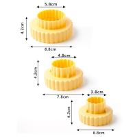 Moldes redondos rectangulares para galletas, utensilios de plástico para hornear, herramientas de estilo para hornear, Material de grado alimenticio multifunción, 3 piezas por juego - details 5