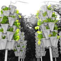 ETA de plástico de flores apilable vertical, soporte para plántulas de fresa, éter vegetal, decoración de jardín ETA de tres pétalos, 1 pieza. - details 4