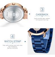 Reloj de Pulsera de Cuarzo Elegante para Mujer Diablo de Luz Solar con Acentos de Diamante de Imitación Pulsera de Acero Inoxidable Impermeable Estilo Casual - details 11