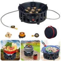 Estufa de gas de encendido electrónico de 21000W con adaptador, horno portátil para exteriores, quemador de barbacoa de metal, utensilios, accesorios de cocina - details 2