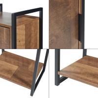 Mueble auxiliar de baño con 4 compartimentos, 2 cajones, armario midi con puerta, mueble bajo para dormitorio, aglomerado, tirador de metal. - details 11