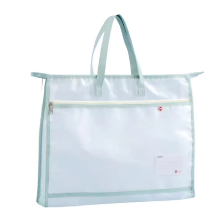 Bolsa de almacenamiento de archivos transparente A3/A4, bolsa impermeable multicapa con cremallera, bolsa gruesa con asa, estuche de portafolio de arte, bolsa de almacenamiento de libros - 1