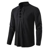 Nueva blusa informal para hombre, Tops de lino y algodón, camiseta de manga larga, camisas de Yoga Vintage con tapeta inclinada para primavera y otoño - details 19