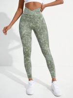 Pantalones de yoga para entrenamiento de ejercicio, cintura cruzada para gimnasio para mujer, levantamiento de cadera, ajuste ajustado para deportes al aire libre - details 8