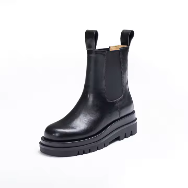 Nuevas botas de chimenea de cuero, botas de plataforma para hombre estilo Chelsea - 1