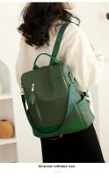 Mochilas de patrón tejidas de cuero suave para bolsos de moda para mujeres y mochilas de gran capacidad para mujeres - details 6