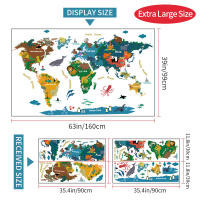 Pegatinas de Mapa Mundial de Dibujos Animados Autoadhesivas Vinílicas para Decoración de Pared de Habitación de Niños y Clase - details 7