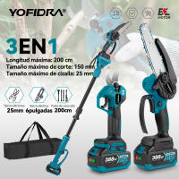 YOFIDRA-motosierra eléctrica telescópica sin escobillas, podadora escalable 3 en 1, tijeras de corte, herramienta de jardín para pasadores de batería Makita - details 0